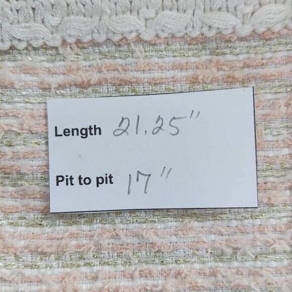 Boston Proper Pink and Cream Tweed Blazer with Shoulder Cutouts Size 4 NWOT - Picture 13 of 13